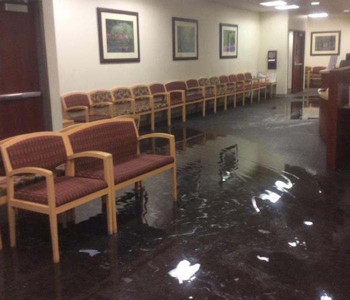Commercial building flooded